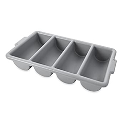 GREY 4 COMPARTMENTS SILVERWARE BIN