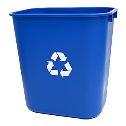 BLUE RECYCLING RECTANGULAR WASTEBASKET 14L
