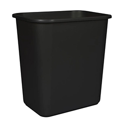 BLACK RECTANGULAR WASTEBASKET 26L