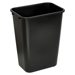 BLACK RECTANGULAR WASTEBASKET 39L