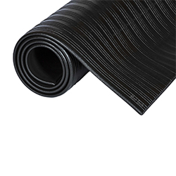 TUFF SPUN BLACK RIBBED SURFACE CARPET 2'X3'