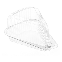 PIE SLICE CLEAR PLASTIC HINGED CONTAINER