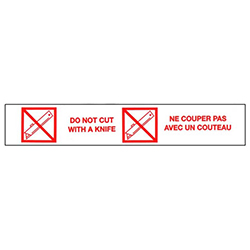 DO NOT CUT WITH A KNIFE PRINTED TAPE 48MM X 66M