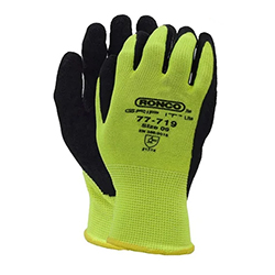 LATEX COATED MACHINE KNIT POLYESTER GLOVES MEDIUM