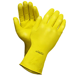 YELLOW LATEX GLOVES LARGE 12