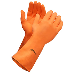 ORANGE LATEX GLOVES MEDIUM 13