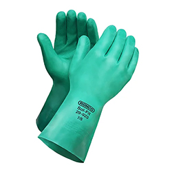NITRILE FLOCKLINED GLOVES GREEN SMALL 13