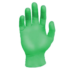 BIODEGRADABLE FLUORESCENT GREEN NITRILE GLOVES LARGE