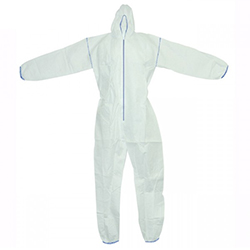 WHITE POLY DISPOSABLE COVERALL MEDIUM