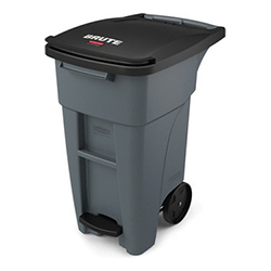 GREY WASTE CONTAINER ON WHEELS 121L