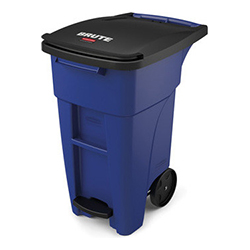 BLUE WASTE CONTAINER ON WHEELS 121L