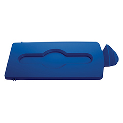 BLUE RECTANGULAR CLOSED LID FOR RECYCLING STATION