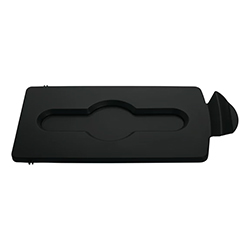 BLACK RECTANGULAR CLOSED LID FOR RECYCLING STATION