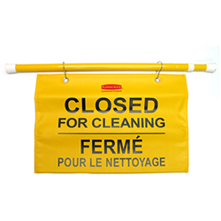 BILINGUAL HANGING SIGN CLOSED FOR CLEANING
