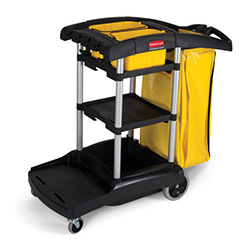 HIGH CAPACITY JANITORIAL CLEANING CART BLACK