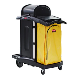 HIGH SECURITY JANITORIAL CLEANING CART BLACK