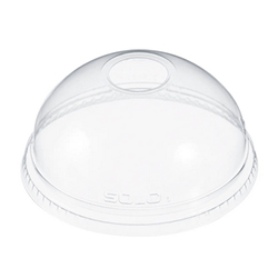 CLEAR PLASTIC DOME LID WITH HOLE