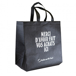 SMALL BLACK PRINTED REUSABLE NON WOVEN BAG