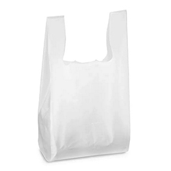 SAC PLASTIQUE BRETELLE BLANC S-4 2 MIL