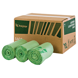 GREEN-TINTED COMPOSTABLE GARBAGE BAGS 22X24