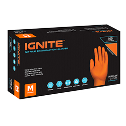 NITRILE GLOVES ORANGE LARGE