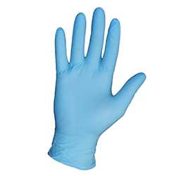GANTS NITRILE SANS POUDRE BLEU MOYEN