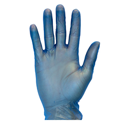 VINYL GLOVES POWDER FREE BLUE MEDIUM