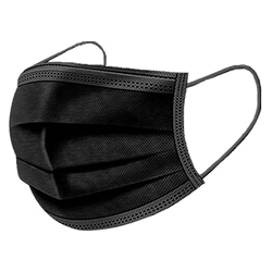 DISPOSABLE PLEATED 3 PLY FACE MASK BLACK