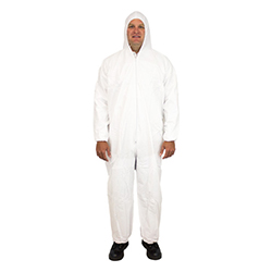 WHITE POLY DISPOSABLE COVERALL 4X-LARGE