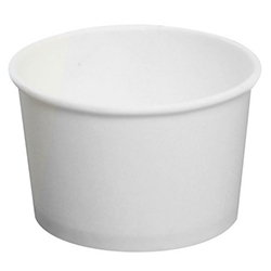 ROUND WHITE PAPER CONTAINER 6OZ 98MM