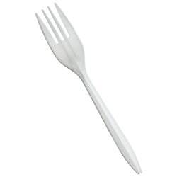 WHITE PLASTIC FORK