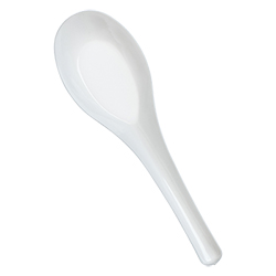 WHITE PLASTIC CHINESE SPOON