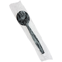 BLACK PLASTIC SOUP SPOON HIGH QUALITY