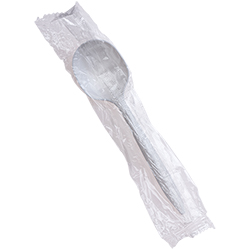 CUILLÈRE À SOUPE PLASTIQUE BLANCHE