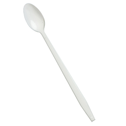 WHITE PLASTIC SUNDAE SPOON