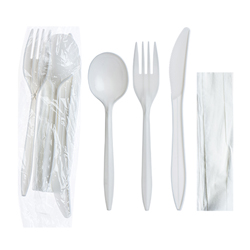 WHITE CUTLERY KIT K-F-SS-N