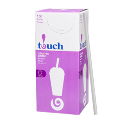 WHITE SUPER JUMBO STRAIGHT STRAW 8