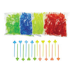 ASSORTED COLOR PLASTIC PICK 4AS