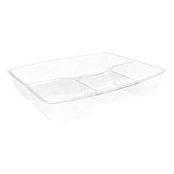 CLEAR RECTANGULAR 4 COMPARTMENTS TRAY 27/9/9/4 OZ