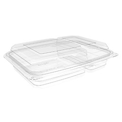 CLEAR HINGED LID 2 COMPARTMENTS CONTAINER 17-9OZ