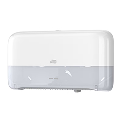 BATHROOM TISSUE MINI TWIN DISPENSER WHITE