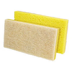 TAMPON CELLULOSE JAUNE CÔTÉ RÉCURANT BLANC 6