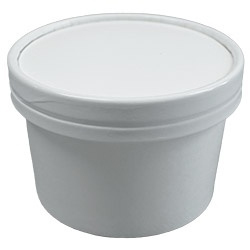 WHITE ROUND PAPER COMBO CONTAINER LID 8 OZ